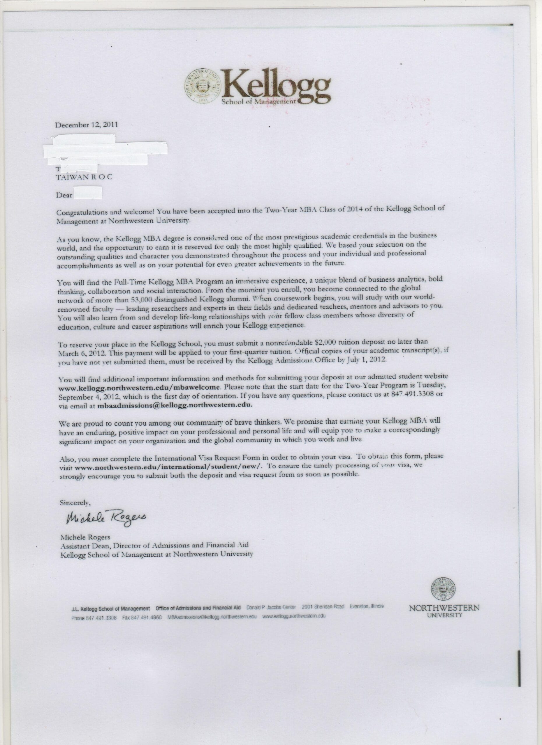 Acceptance Letters Transcend Admissions Consultants