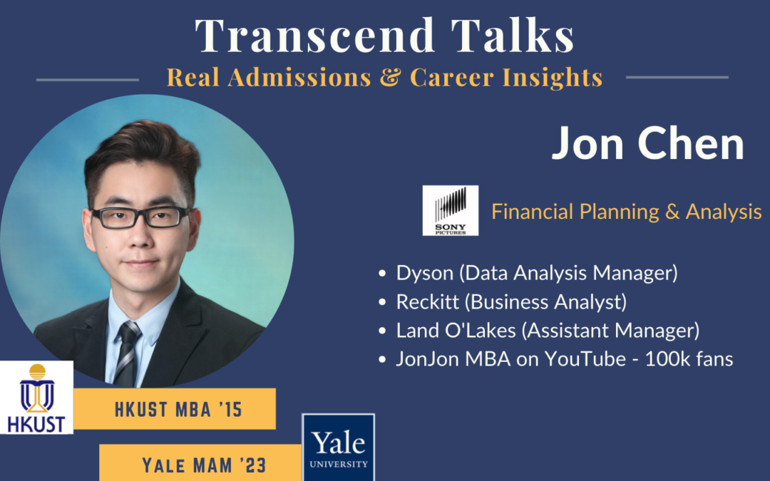 Transcend Talks: Q&A with Jon Chen – HKUST MBA (‘14); Yale MAM (‘23)