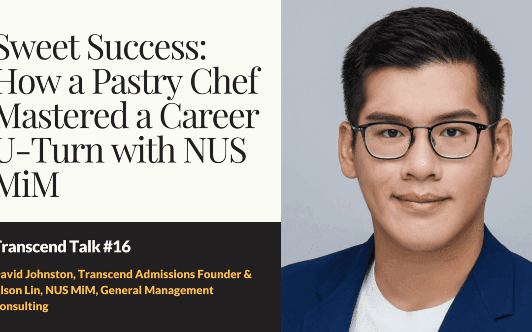 Transcend Talk# 17: 創陞教育傳奇校友，甜點師變管顧！ 他如何在新加坡大學MiM實現職涯大翻轉？